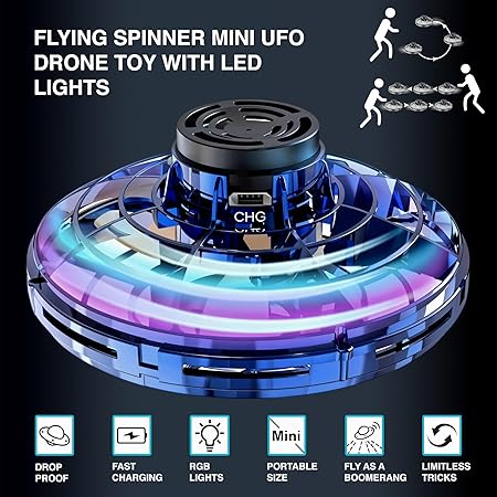 Hand Spinner I Fingertip Upgrade Flight I Mini UFO Drone Flying Spinner