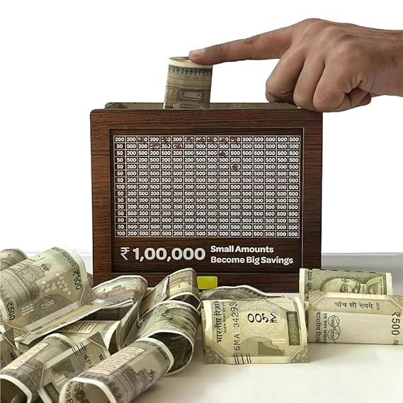 WOODEN MONEY SAVING BOX (100K)